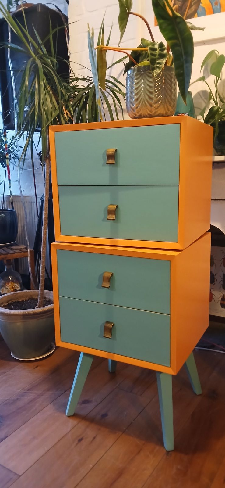 Unique 60s Style Upcycled Chest Of Drawers And Tallboy photo furniture