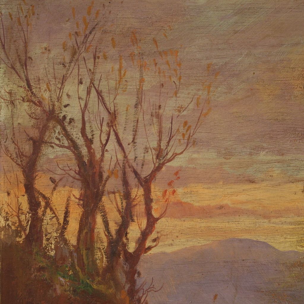 1000.0 Landscape Signed Ferrari Oil On Board From The 1930s photo