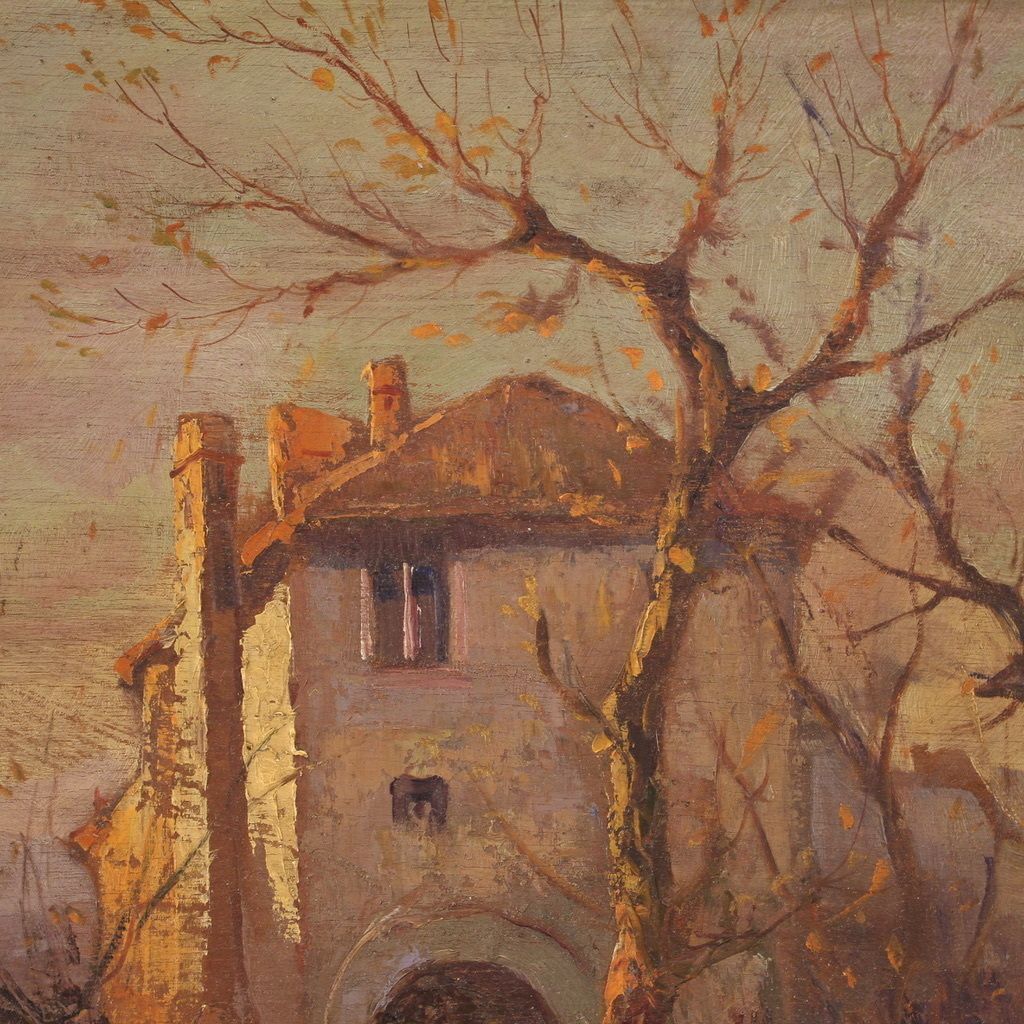 photo buy Landscape Signed Ferrari Oil On Board From The 1930s