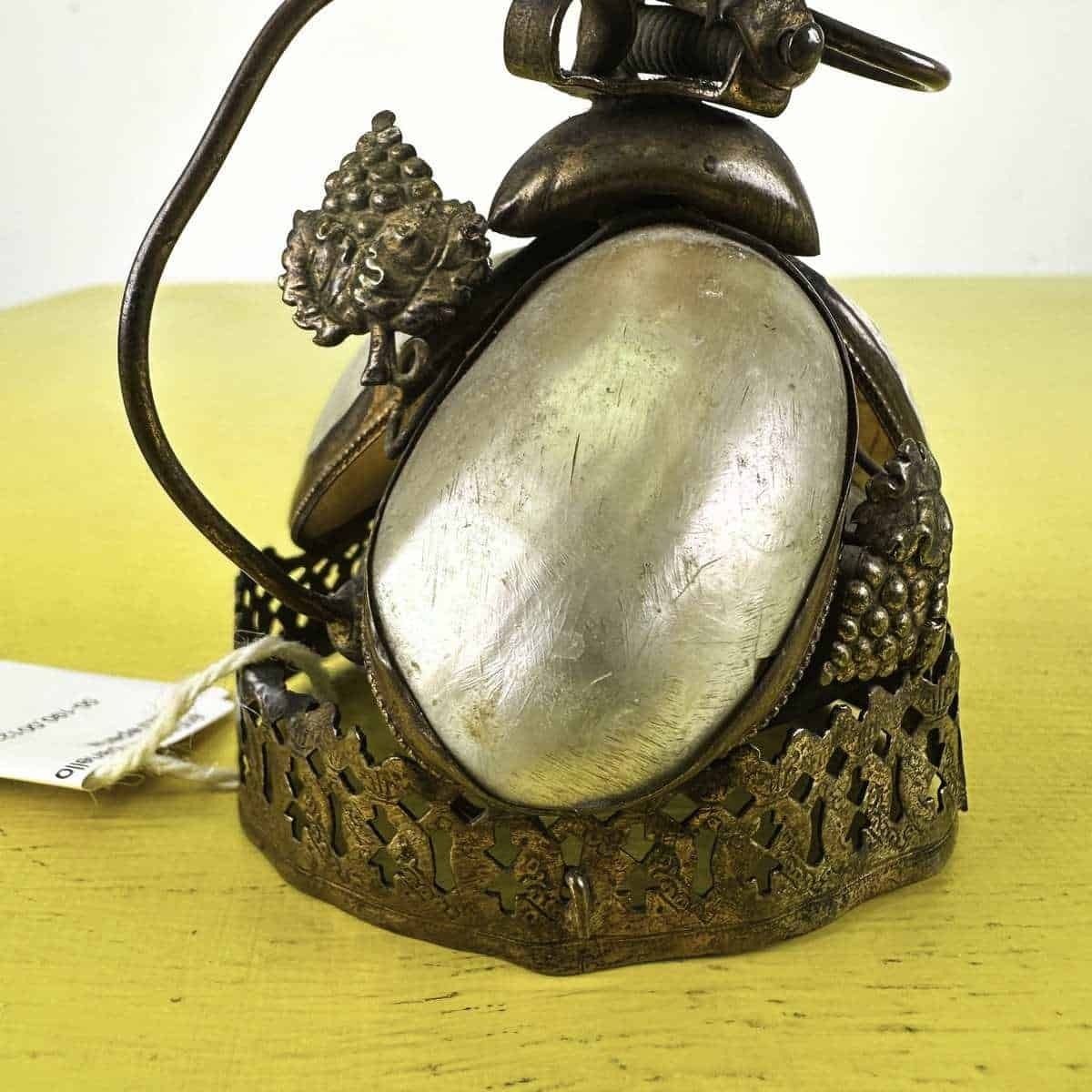 Antique French Bell In Brass And Mother Of Pearl photo 257.0