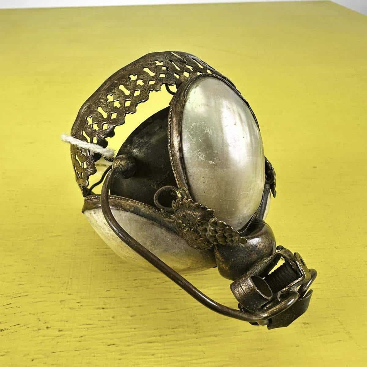 Antique French Bell In Brass And Mother Of Pearl photo buy