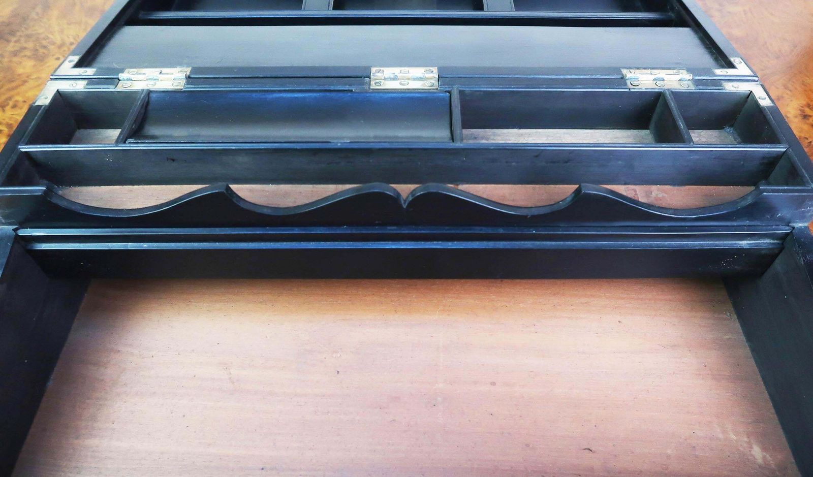 500.0 Antique Anglo Indian Fluted Writing Box With Secret Drawers. Early 19th Century photo