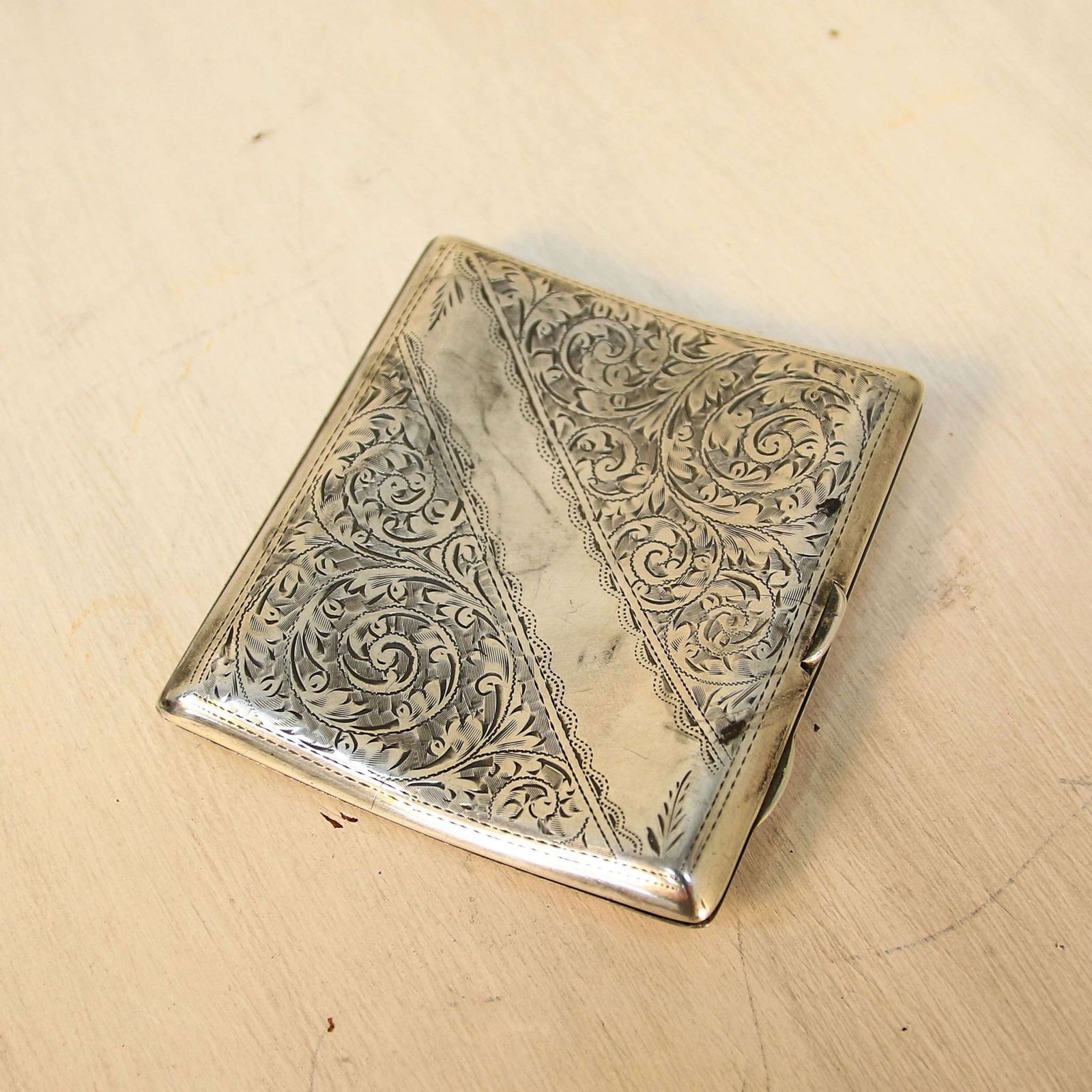 Silver Edwardian Edward VII Cigarette Case Engraved Fc To Tt In 1907 photo for sale