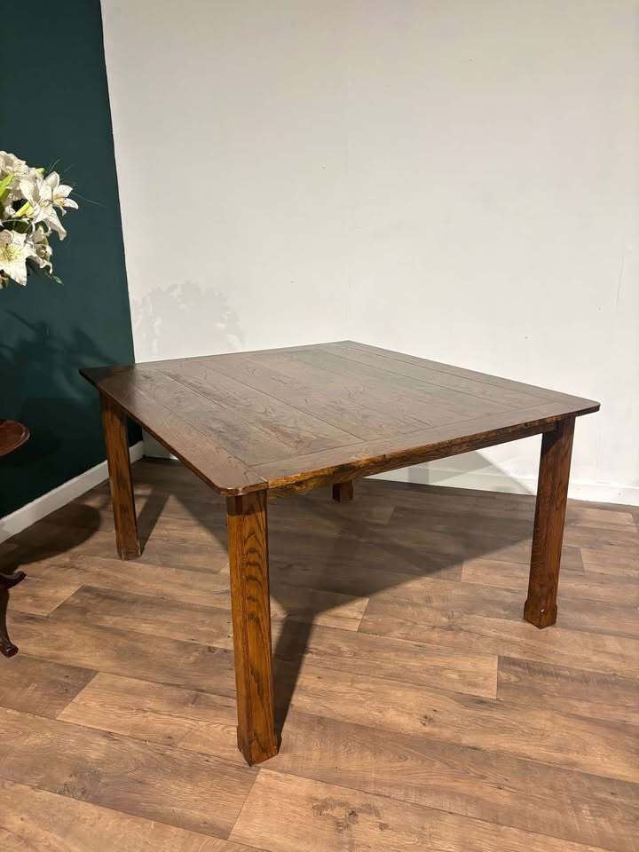 Large Vintage Oak Dining Table