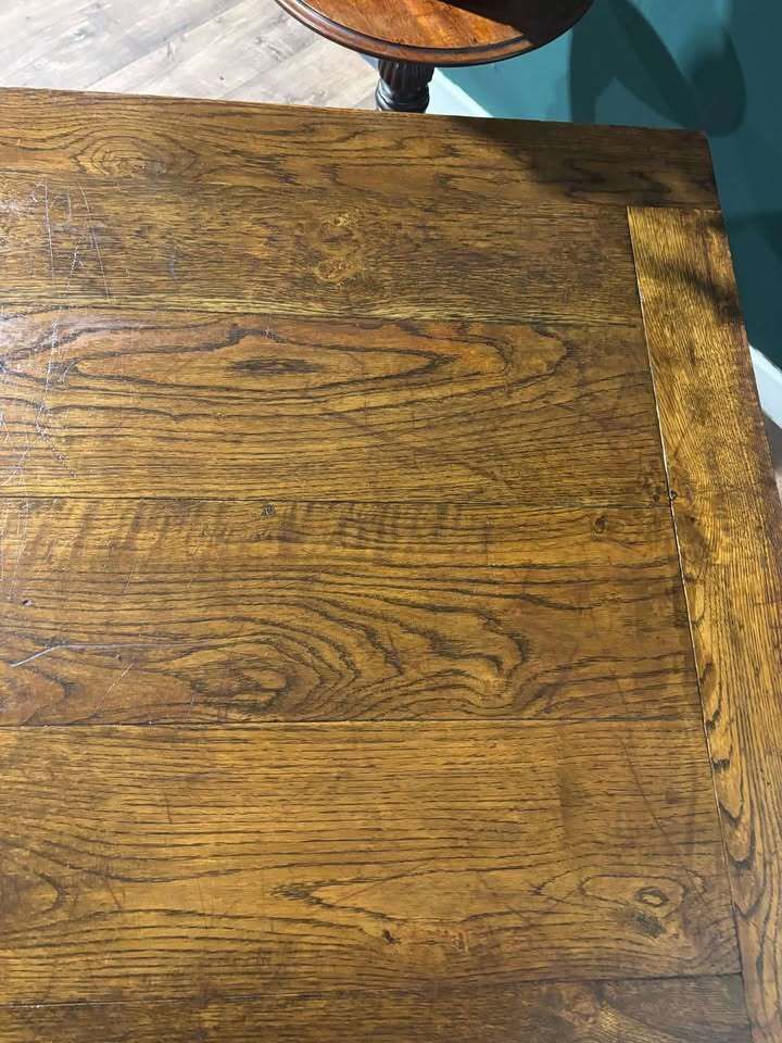 Large Vintage Oak Dining Table photo Furniture