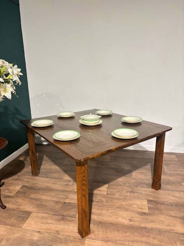 Large Vintage Oak Dining Table photo buy