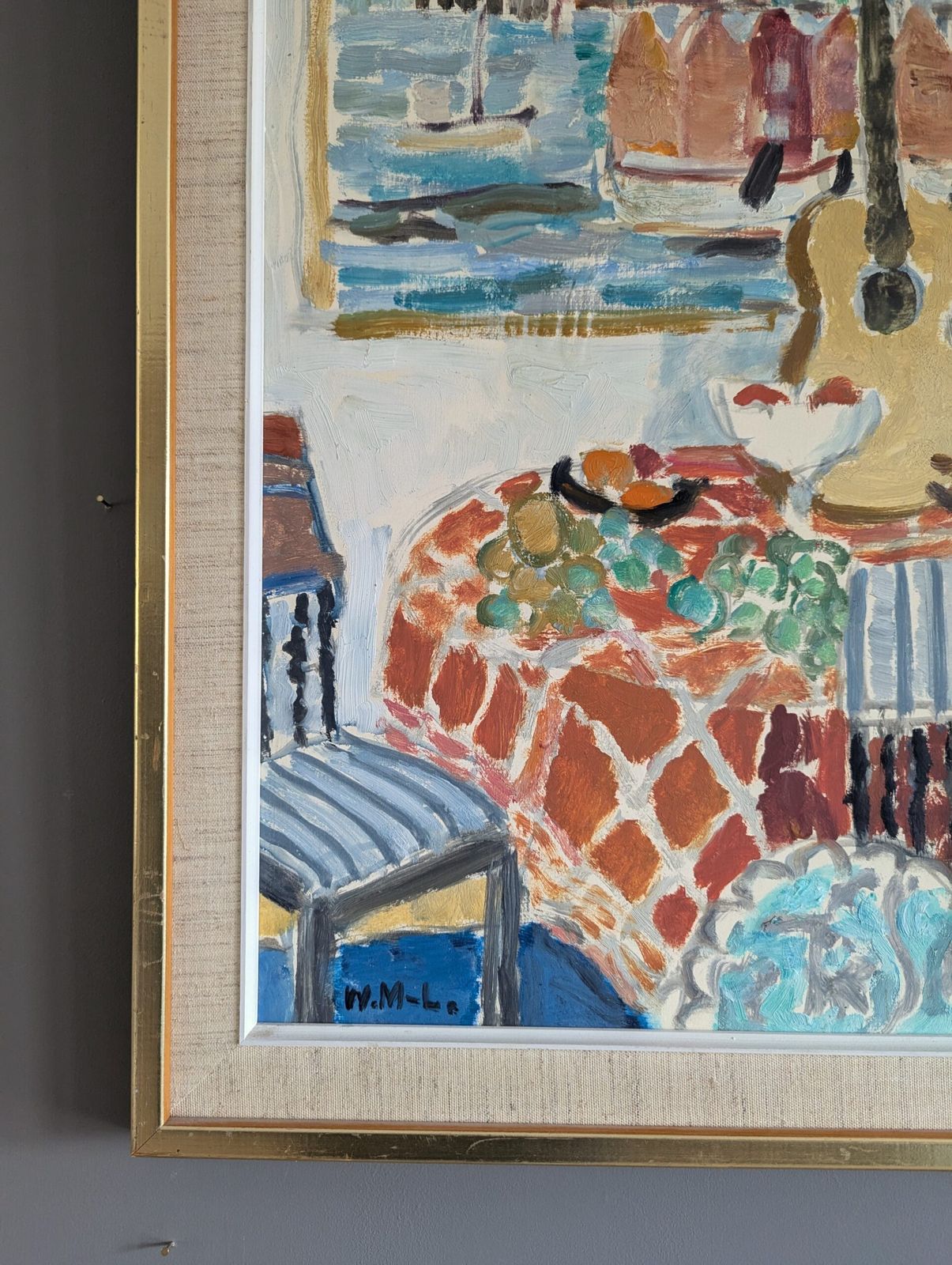 Interior With Oil Painting, Mid 20th Century photo vinterior