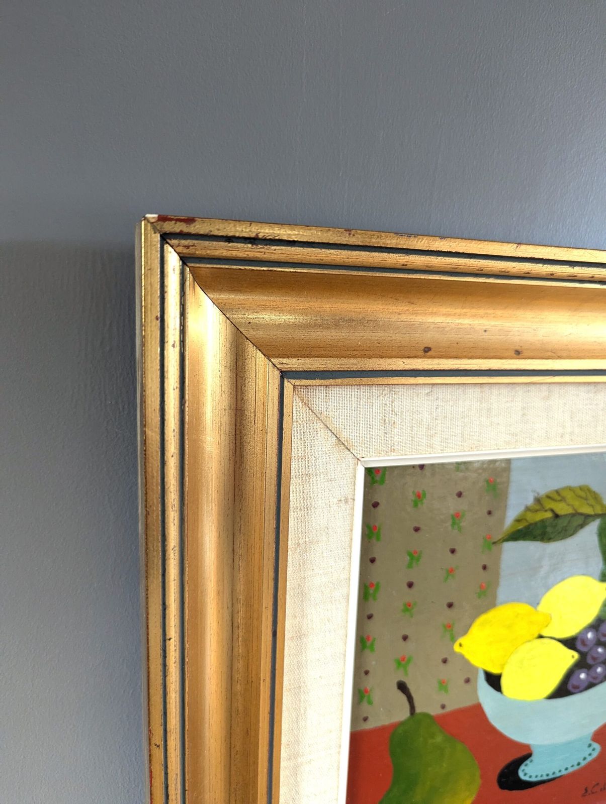 Lemon & Pears Oil Painting, 1980s photo vinterior