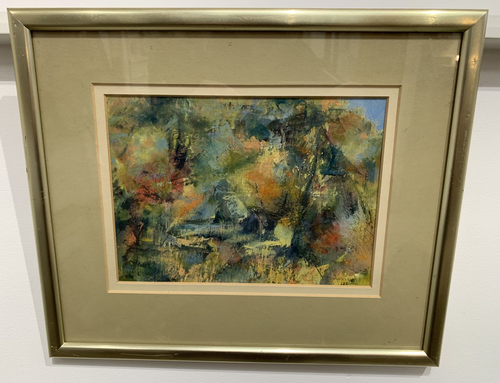20thc Oil On Paper Of Disused Canal By Clifford E. Dinning 1996 photo furniture