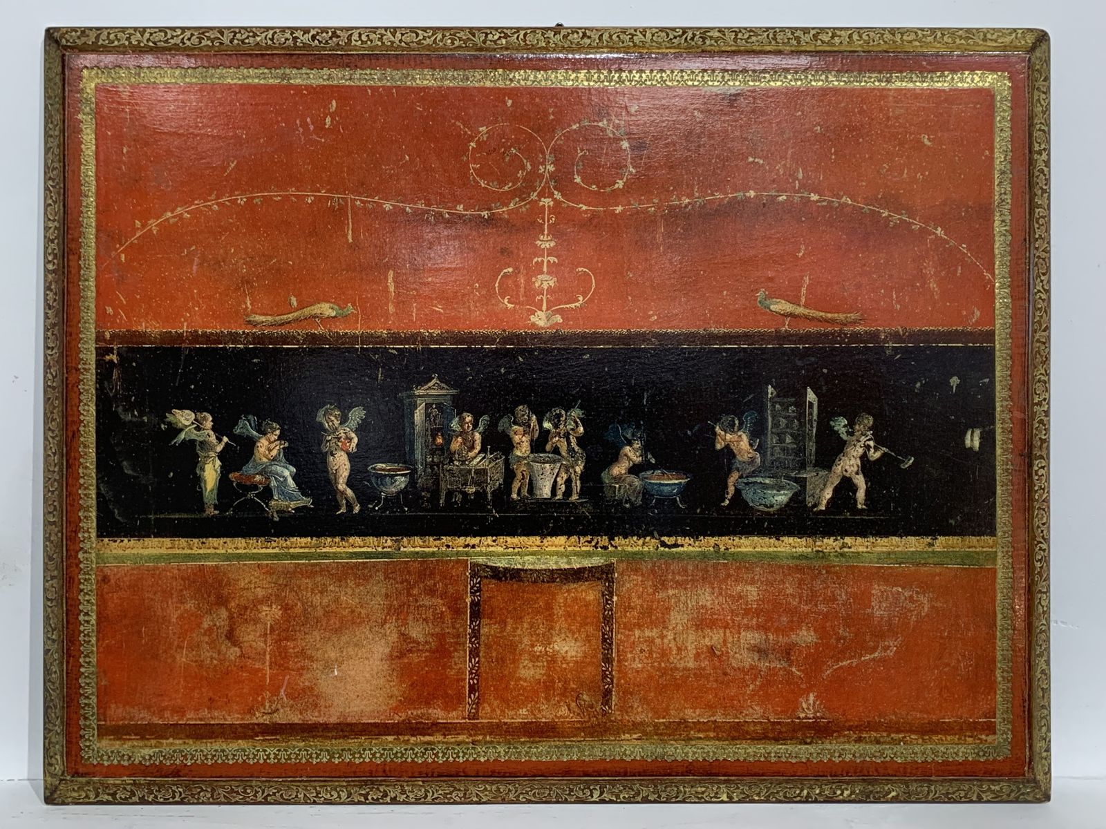 Mid 20thc Florentine Glided Panel House Of Vettii Freize Pompei photo vinterior