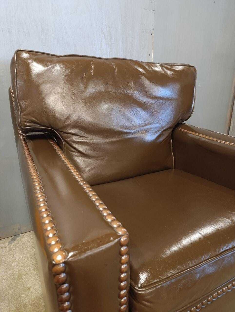 Vintage Restored Leather Armchair   Handmade In Chelsea Bordeaux photo buy
