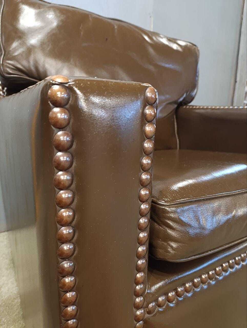 Vintage Restored Leather Armchair   Handmade In Chelsea Bordeaux photo vintage