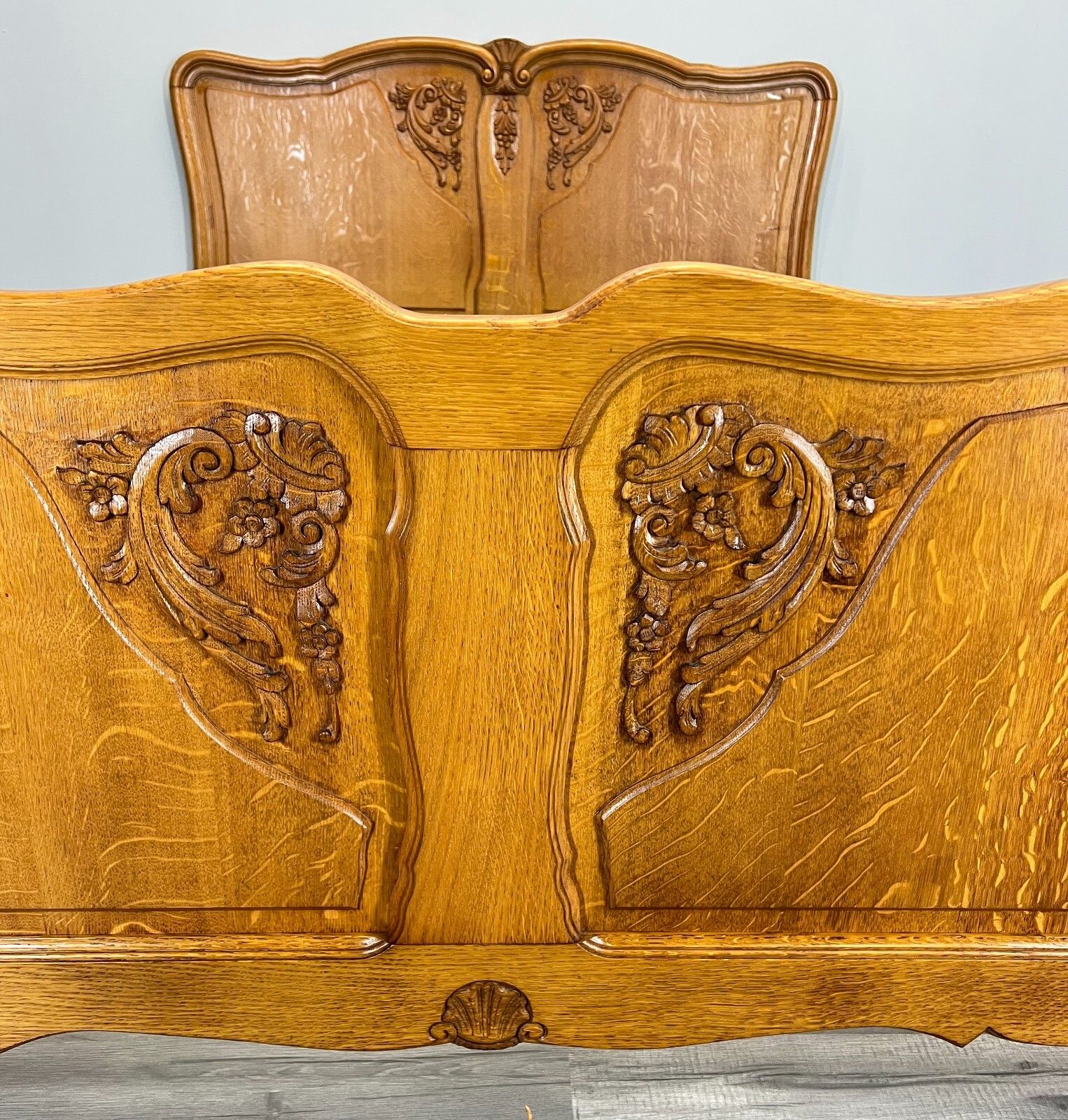 Antique French Louis XV Carved Double Bed Frame Vintage – Lot 3662 photo Furniture