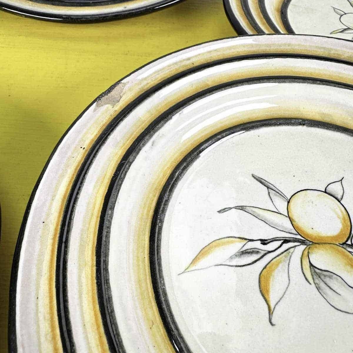 Vintage Glazed Terracotta Plates Cas, 5 Pieces photo Home Decor