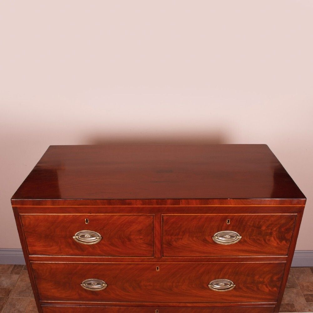 Furniture 19th Century Compact Mahogany Chest Of Drawers photo