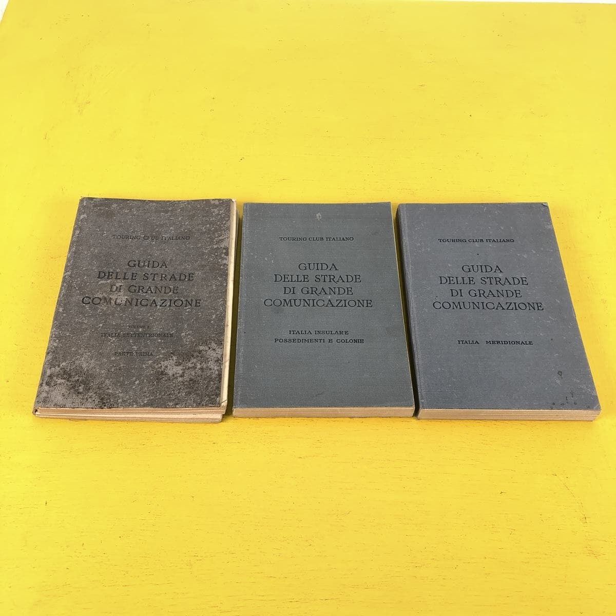 Reisgidsen van de Italiaanse hoofdwegen uit de jaren 1930, set van 3