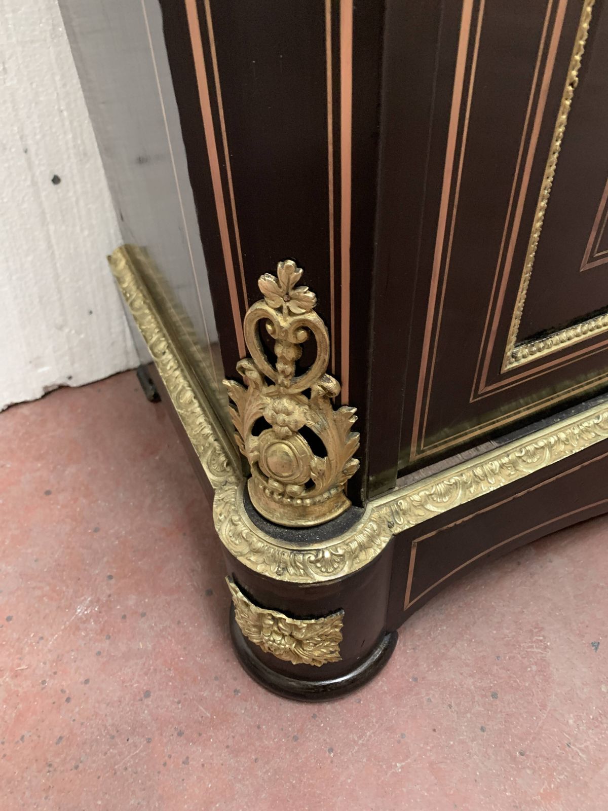 1847.25 Napoleon III Wood And Brass Marquetry Sideboard 19th Century photo