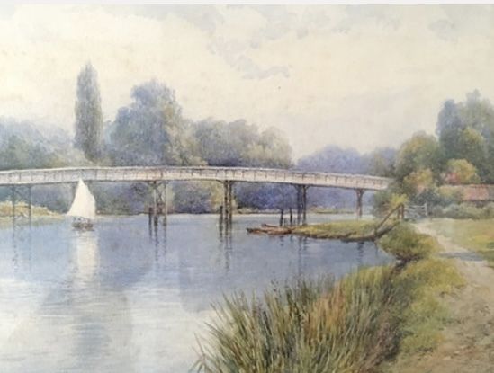 Pair Of Paintings Of Christchurch Claude Rowbotham photo for sale