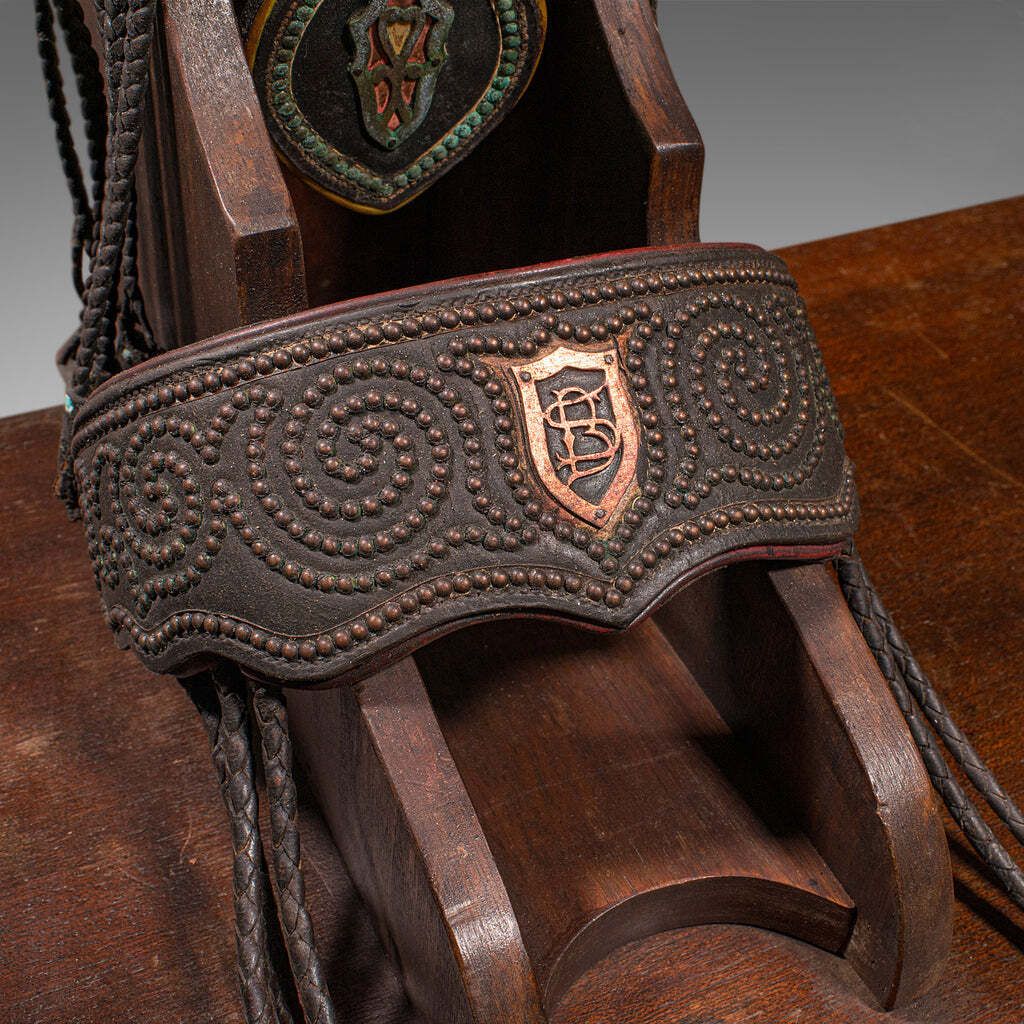 photo for sale Vintage Barcelona Polo Mallet Stand, Spanish, Oak, Tack, Coat Rack, Mid Century