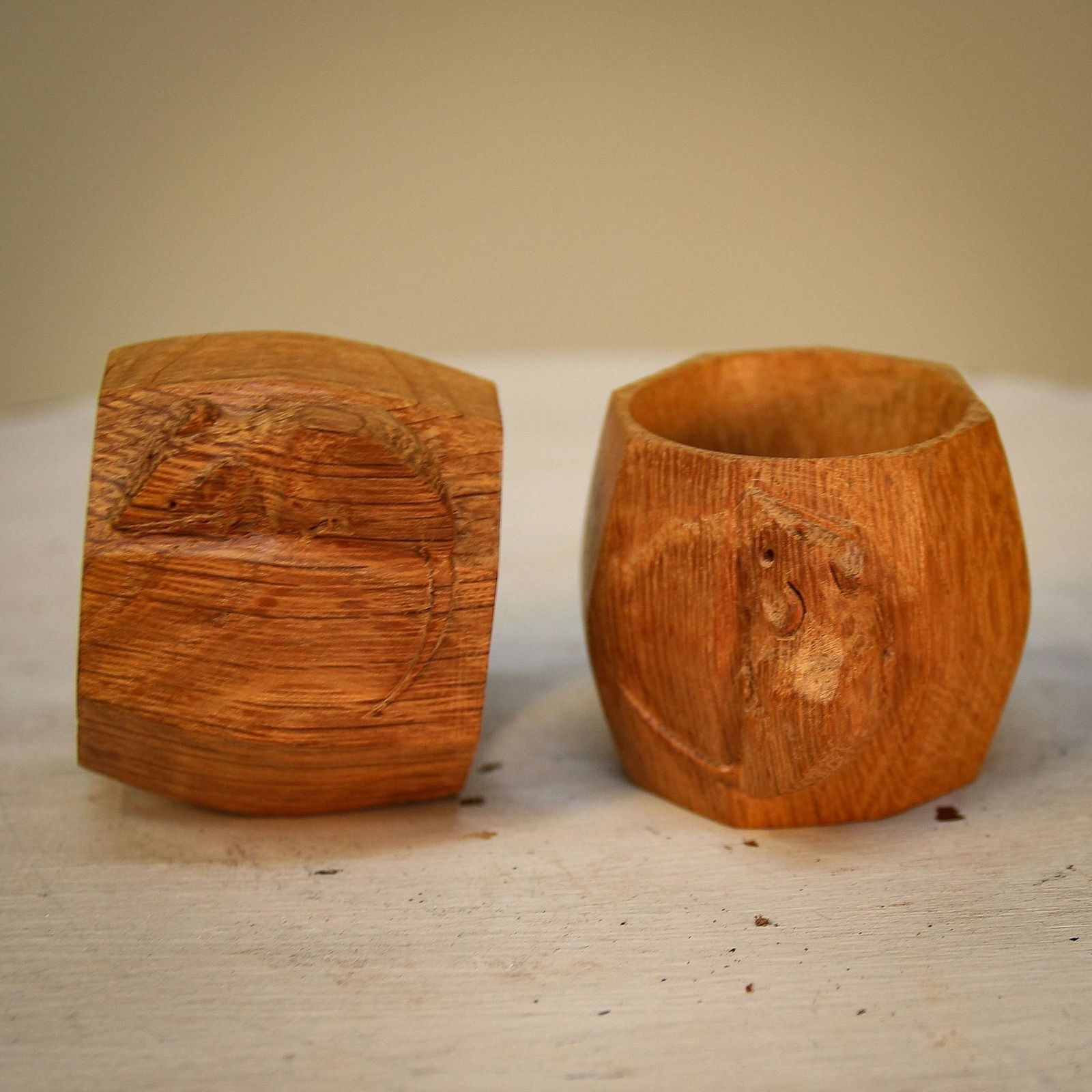 Mouseman Napkin Rings By The Workshop Of Robert "Mouseman" Thompson Of photo furniture