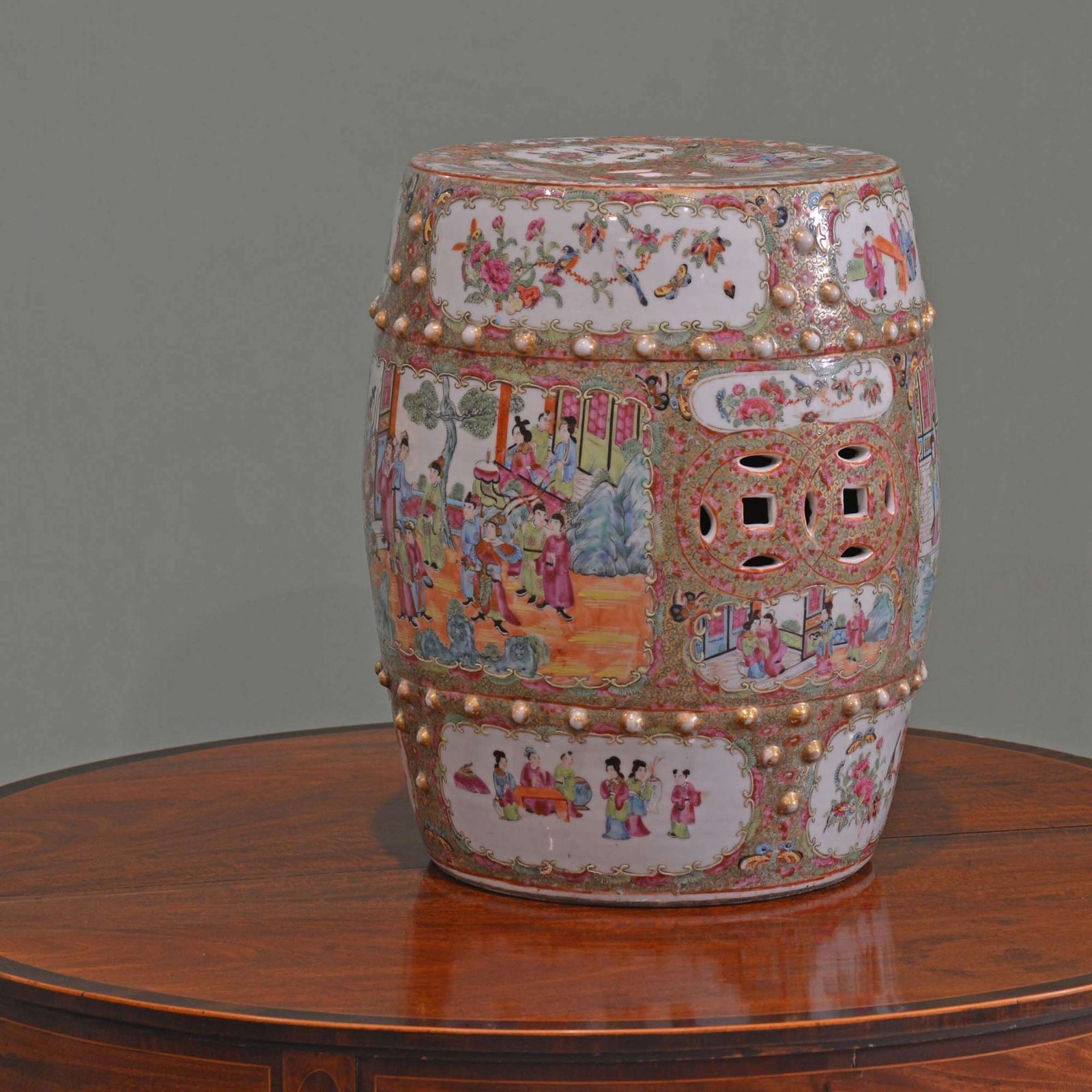 19th Century Chinese Canton Famille Rose Porcelain Garden Seat photo furniture