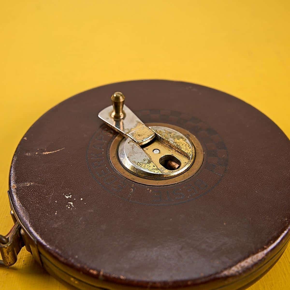 Vintage Measuring Tape 20 Meters, Bestre Lederkapsel photo for sale