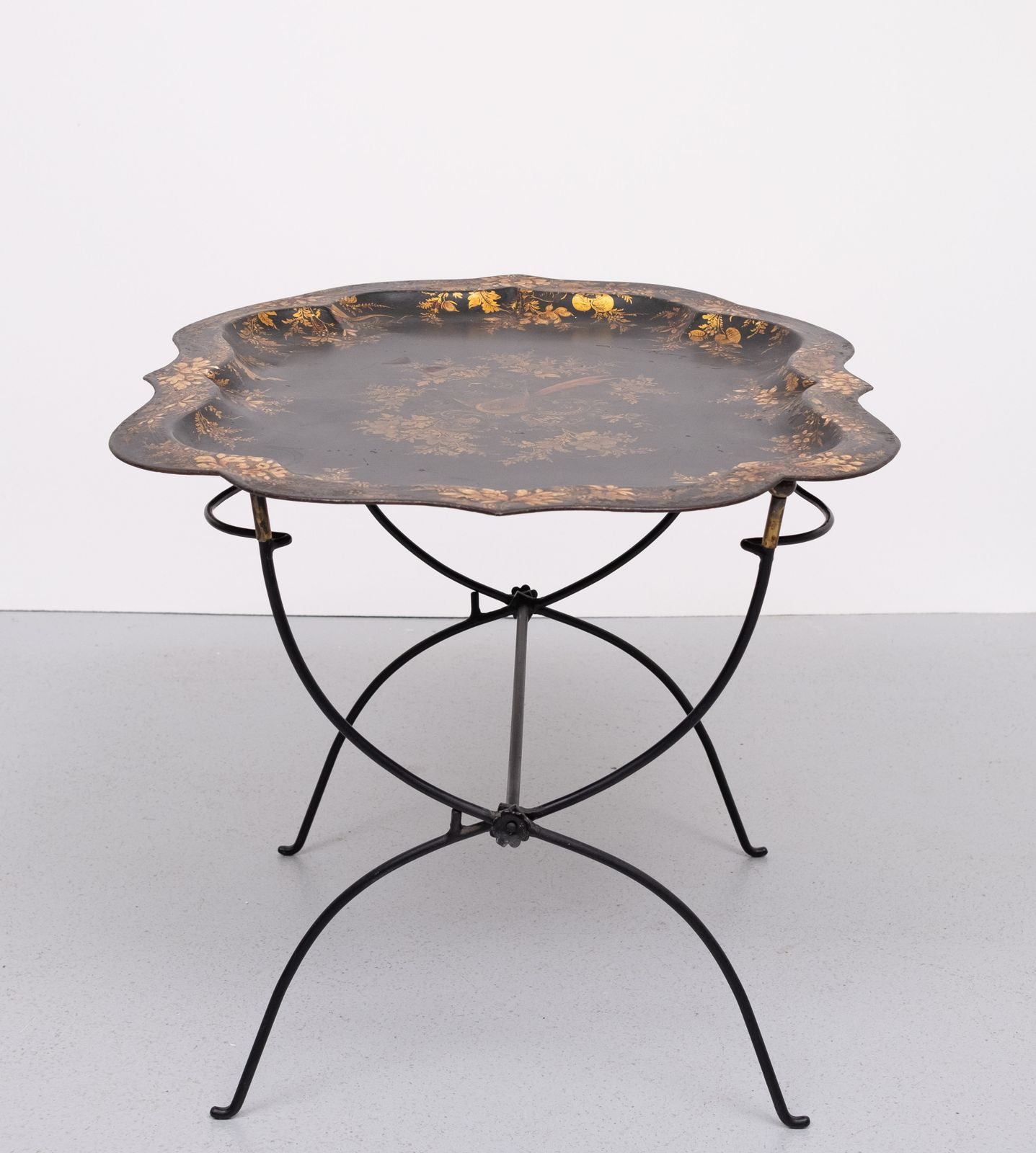 19th Century Hand Painted Curved Dutch  Table photo for sale