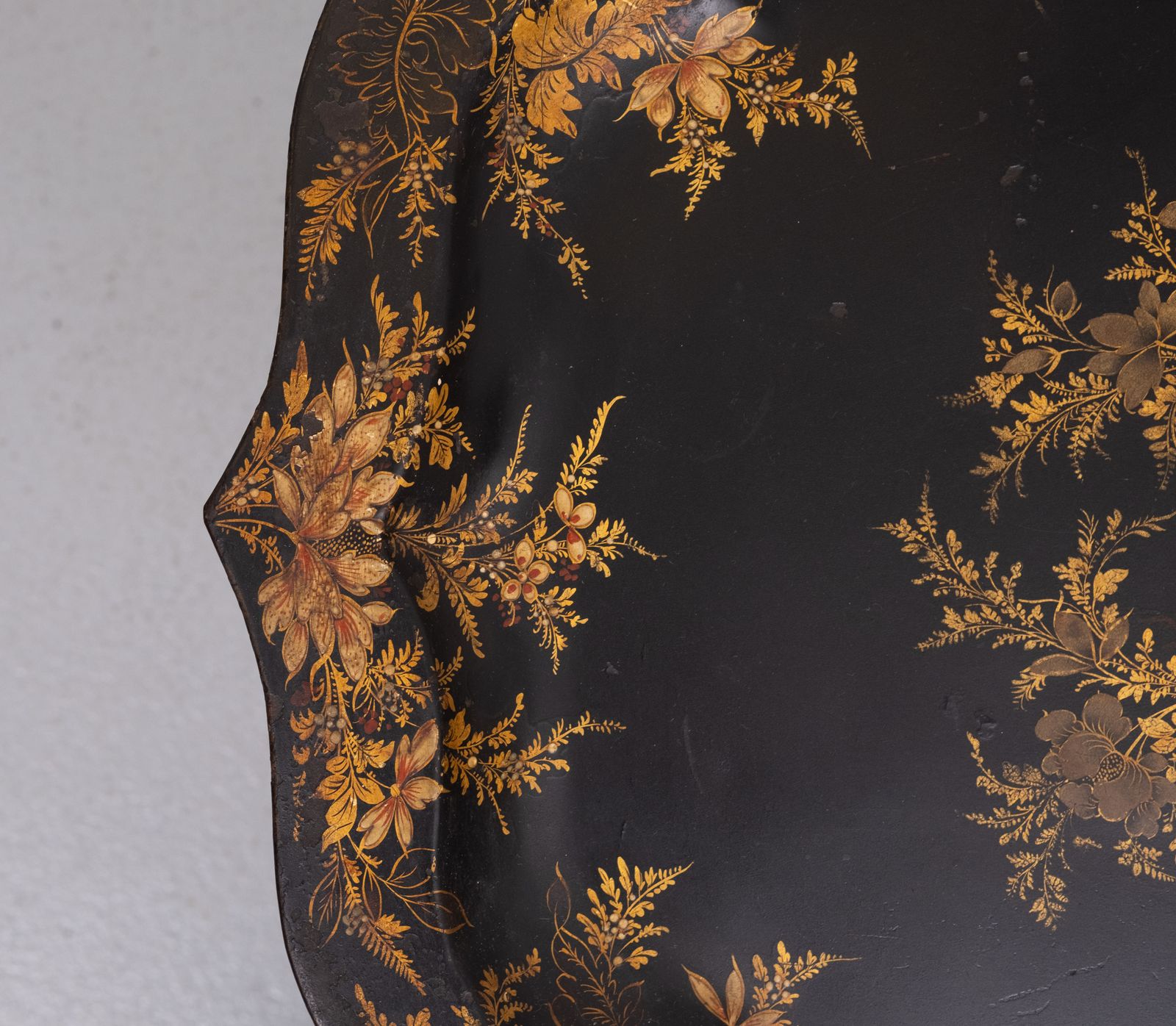 19th Century Hand Painted Curved Dutch  Table photo vintage