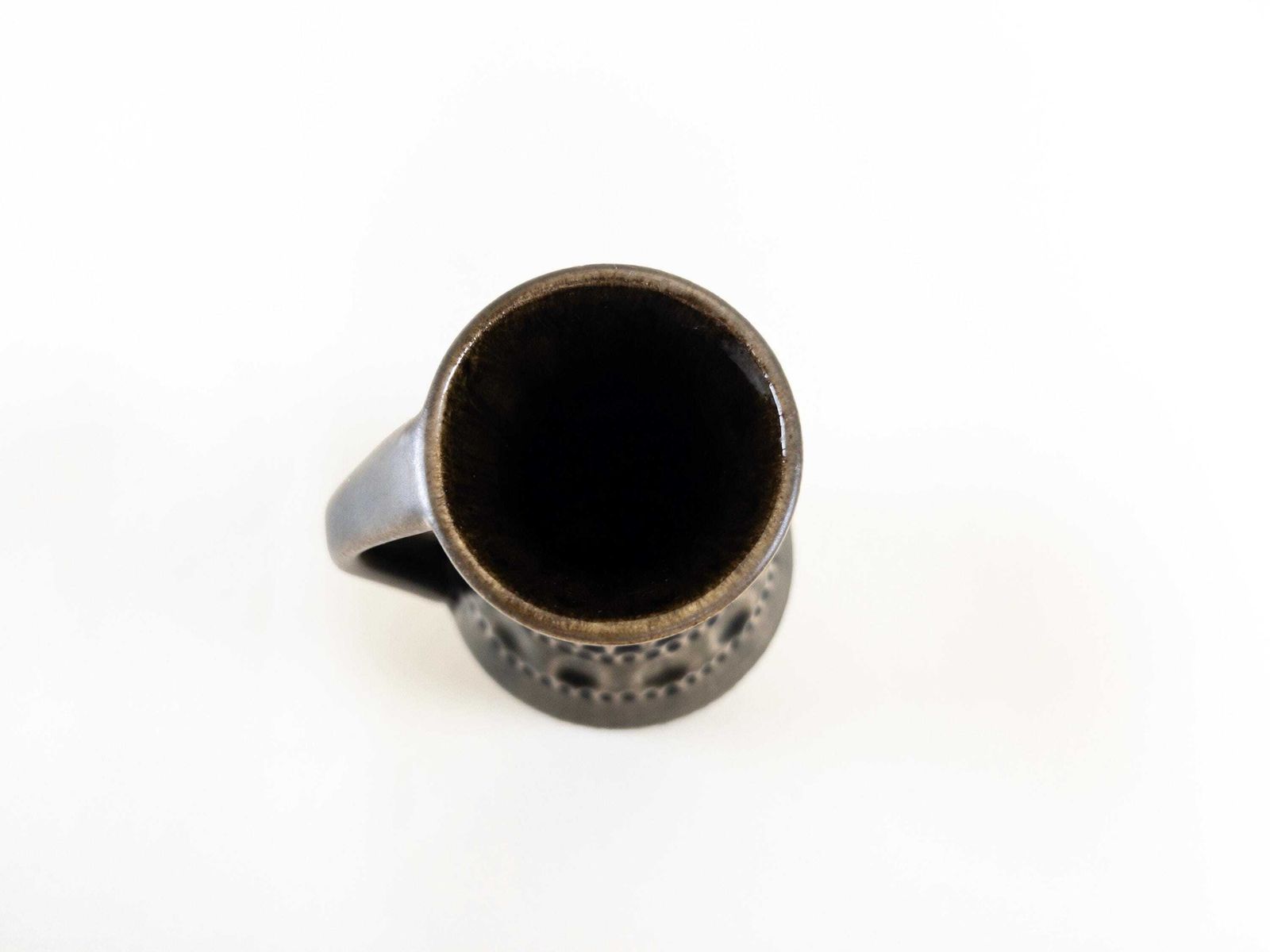photo for sale Bay Keramik Warm Grey Vase With Handle   West German Pottery Impressed Design   Bay Form 224 20