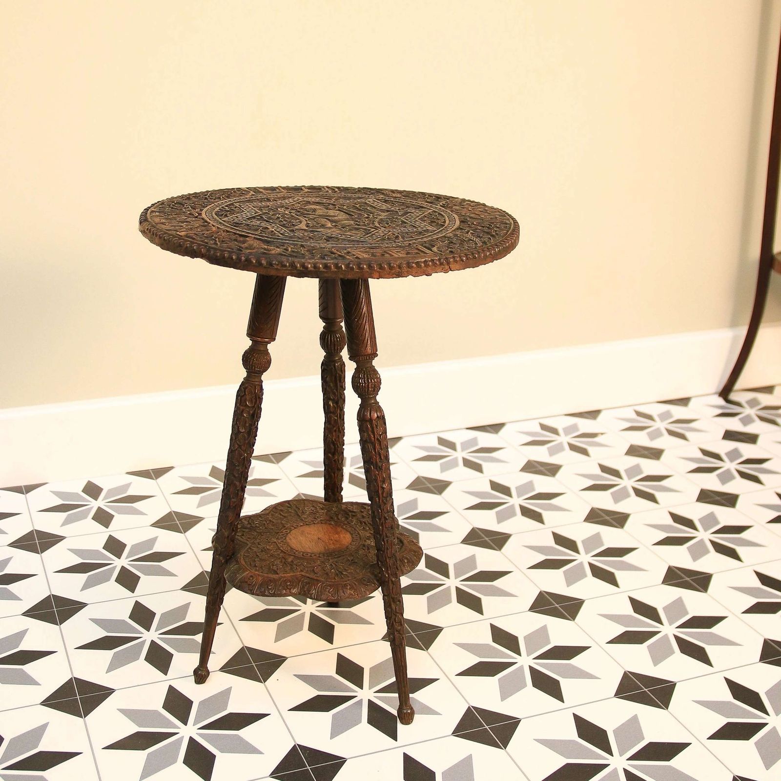 Padauk Oriental 2 Tier Occasional Table