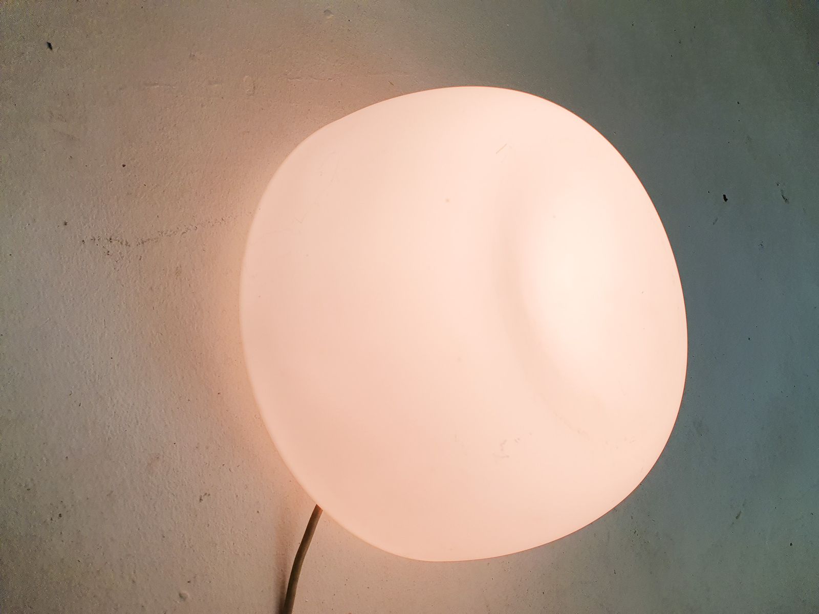 Milk Glass Ceiling Or Wall Light By Glasshutte Limburg, Germany 1970's photo vinterior