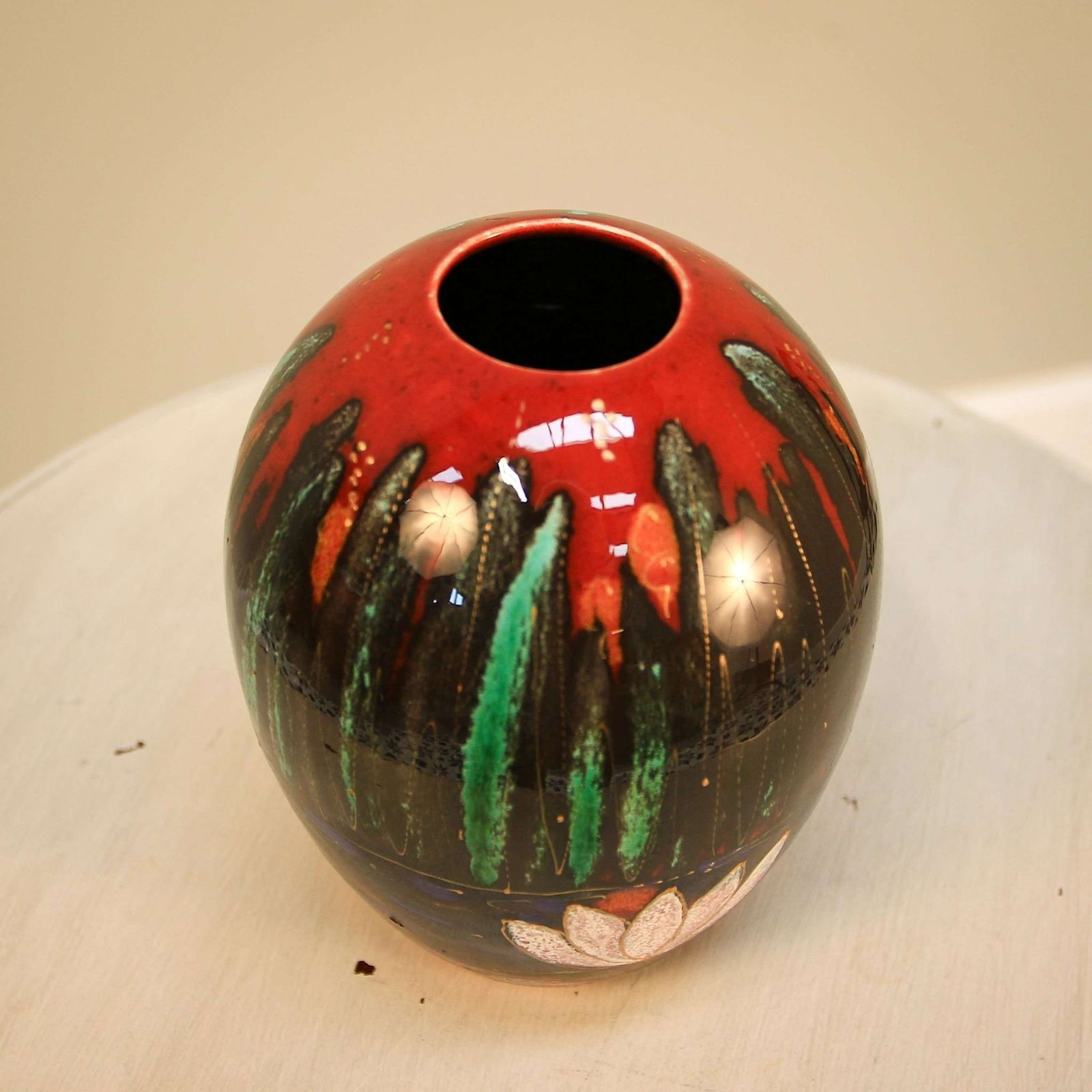 Anita Harris Rare Fantasy Landscape Ovoid Vase photo furniture