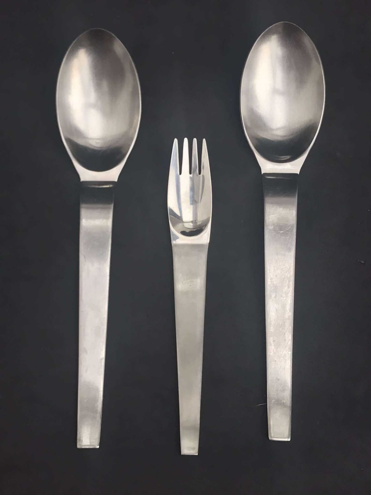 Modernist Flatware Spare 2 Soup Spoons 1 Fork Carl Auböck Design For Morinox And Amboss 50s Post Modern Lunik 2060 Modern Austrian Design photo furniture
