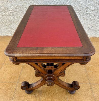 19th Century Spanish Carved Walnut Desk With Two Drawers & Strong Legs, 1890s photo buy