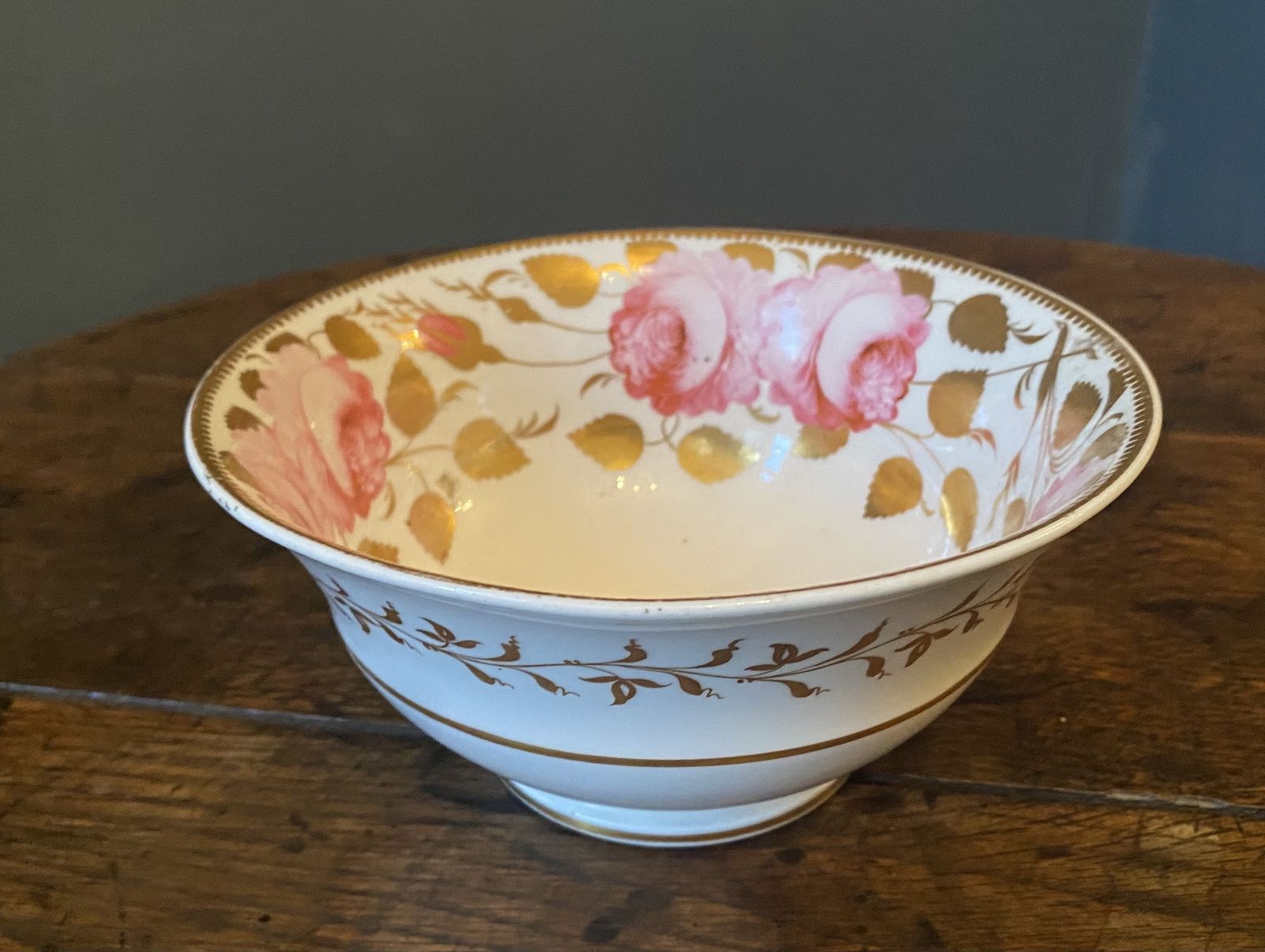 An Antique Slop Or Sugar Bowl Spode Felspar C1821 Cabbage Roses. photo Home Decor
