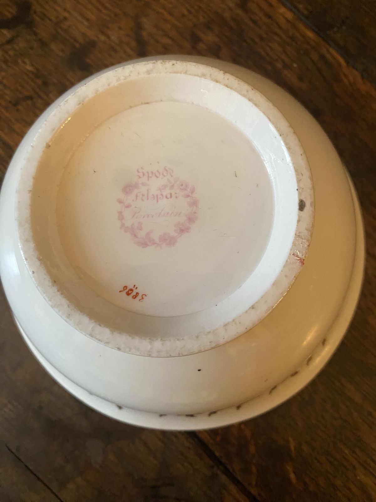 An Antique Slop Or Sugar Bowl Spode Felspar C1821 Cabbage Roses. photo for sale