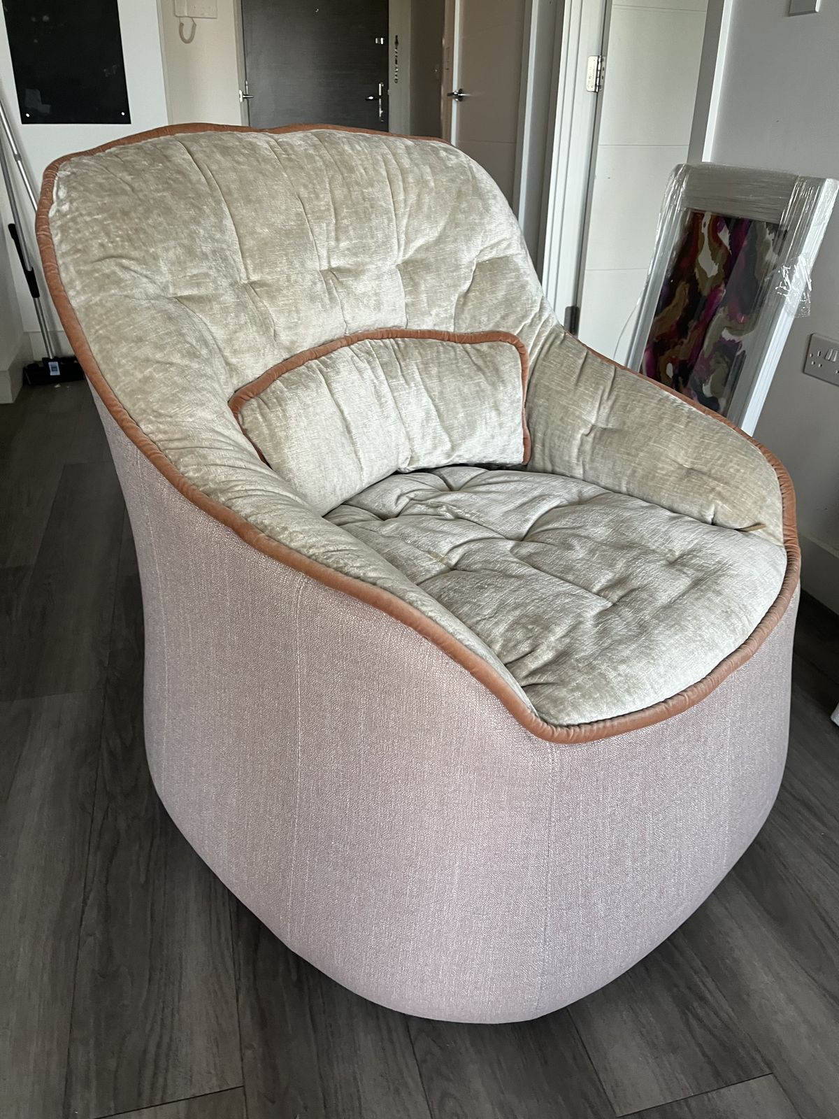 Swan Italy Ciprea Swivel Base Chair And Footstool photo furniture