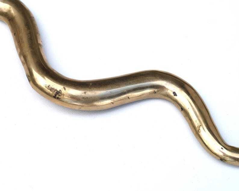 Large Wall Candle Holder : Brass Cobra, 1970s / Snake, Candleholder, Hollywood Regency photo vinterior