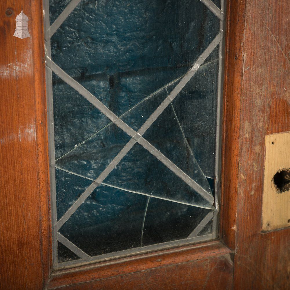 Half Glazed Door – Diamond Pattern Leaded Glass, Moulded Panels photo buy