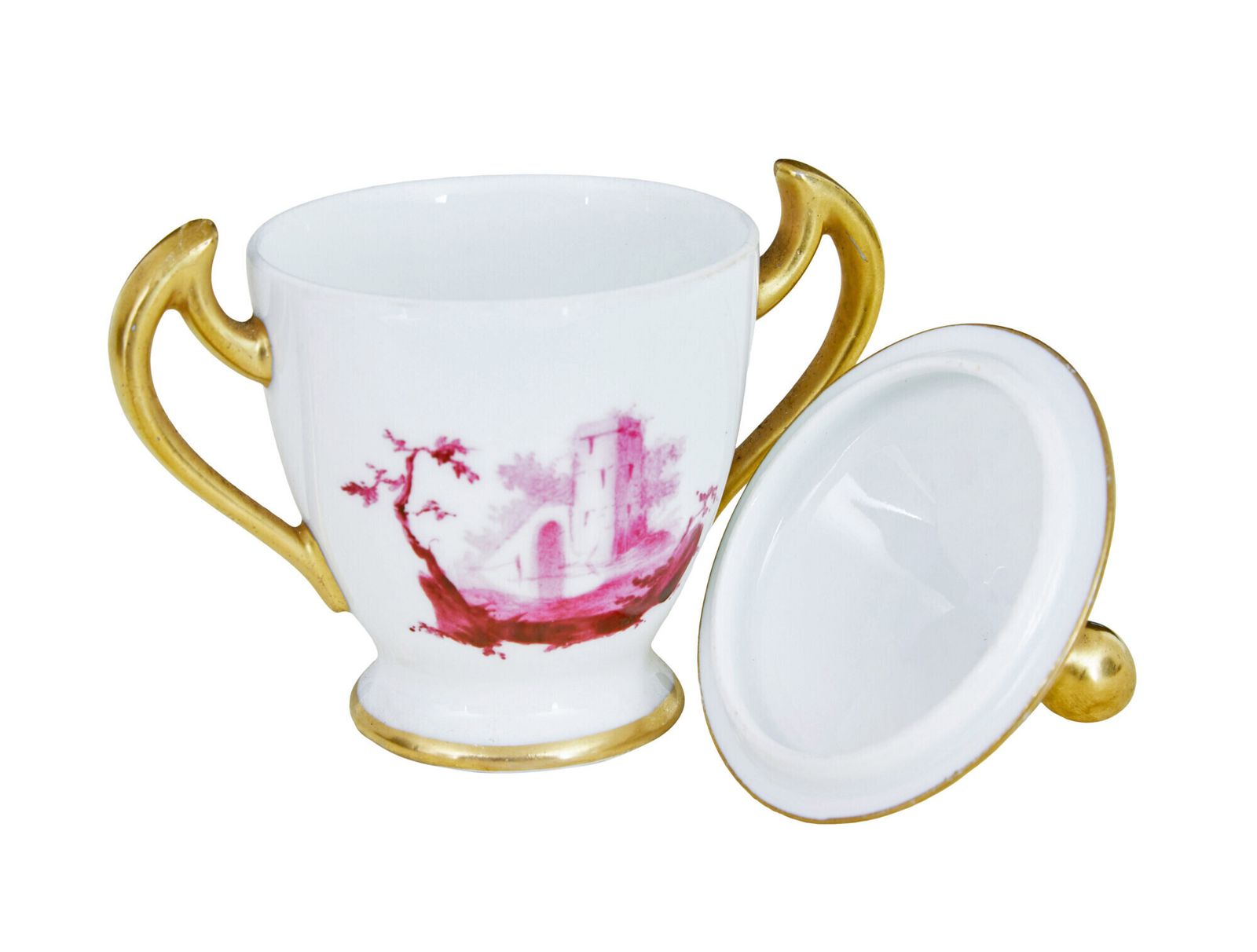 20th Century French Porcelain 7 Piece Dessert Set photo for sale