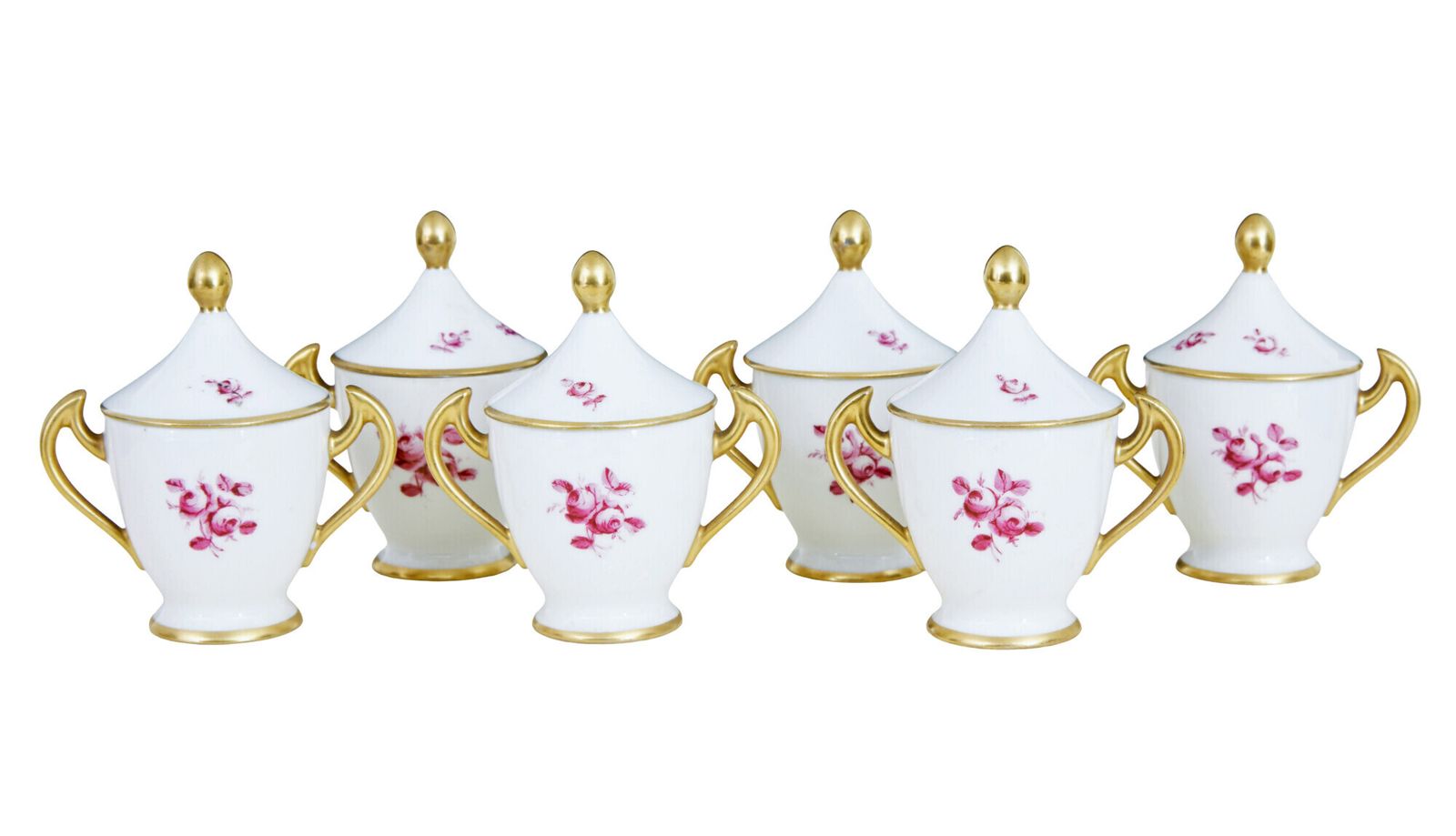 20th Century French Porcelain 7 Piece Dessert Set photo Home Decor