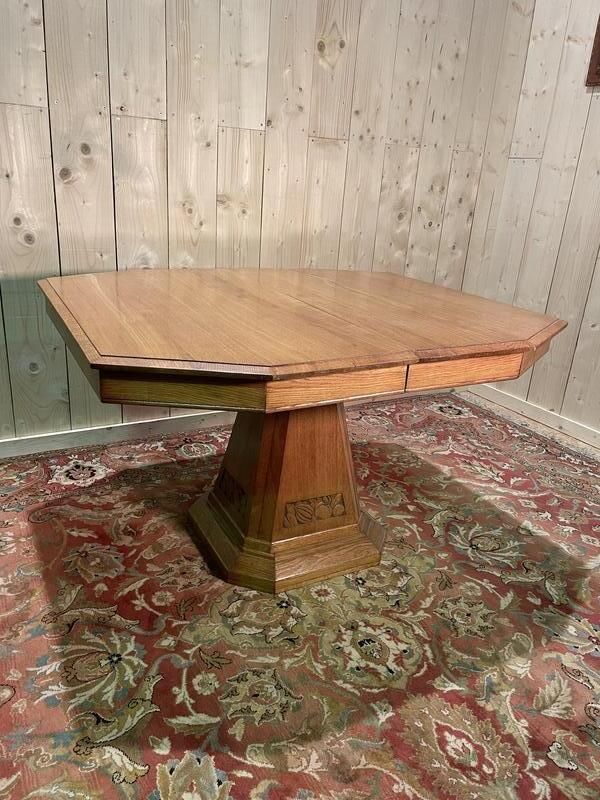 Table De Salle à Manger époque Art Déco En Chêne Massif photo Furniture