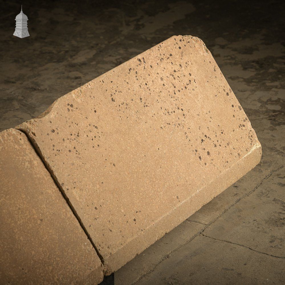 324.0 Large Triangle Copings, Composition Stone, Batch Of 3 photo