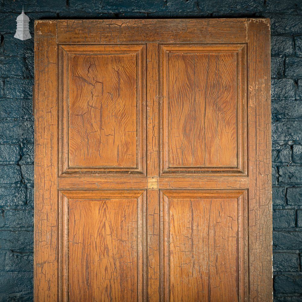 photo for sale Moulded 6 Panel Door – Distressed White Paint & Crackled Wood Grain