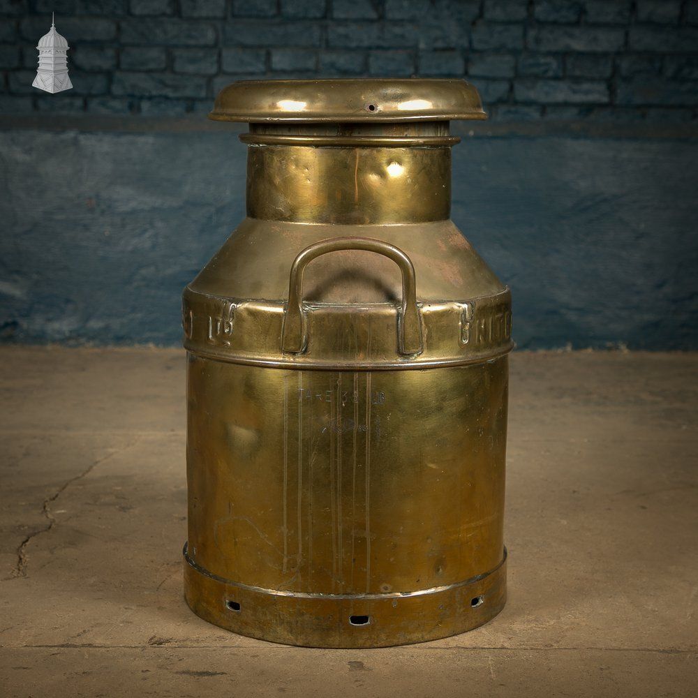 Brass Milk Churn, United Dairies Wholesale Ltd. photo for sale