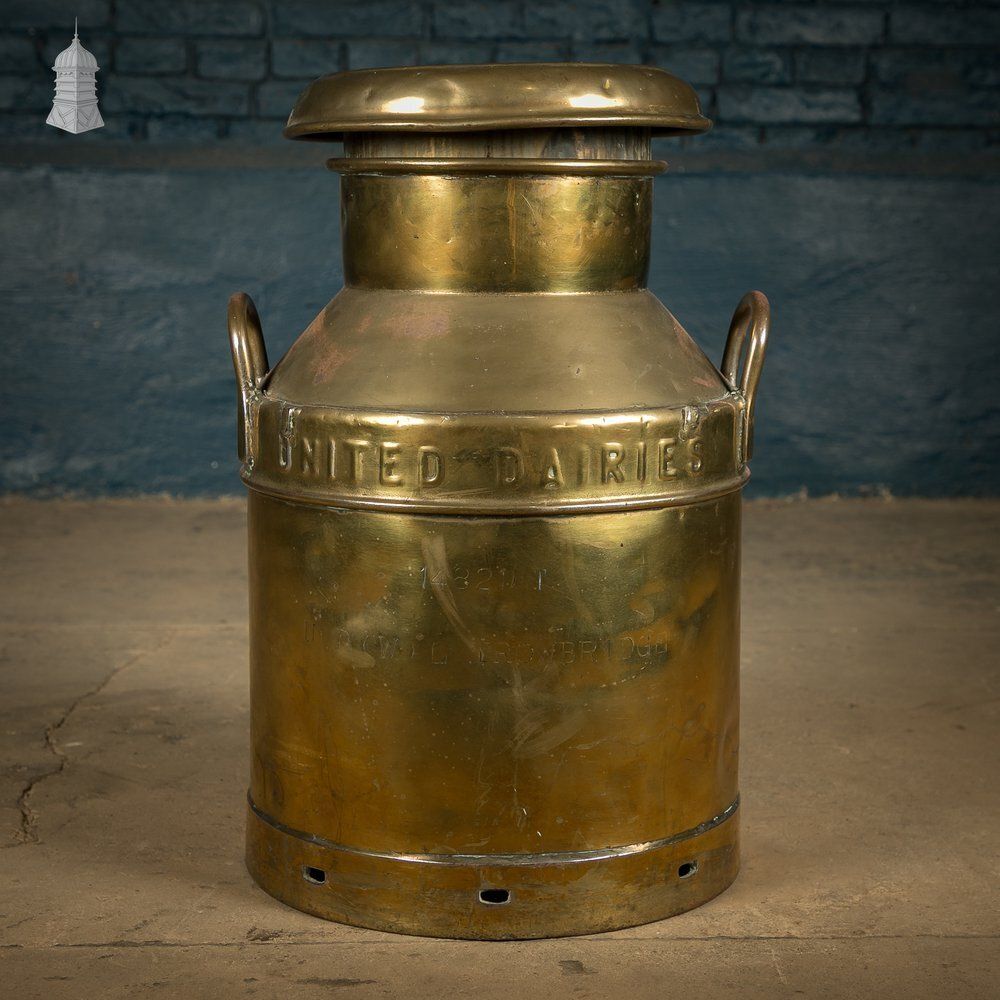 Brass Milk Churn, United Dairies Wholesale Ltd. photo Home Decor