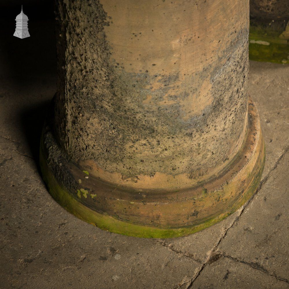 Cannon Head Chimney Pots Pair, Weathered Garden Planters photo buy