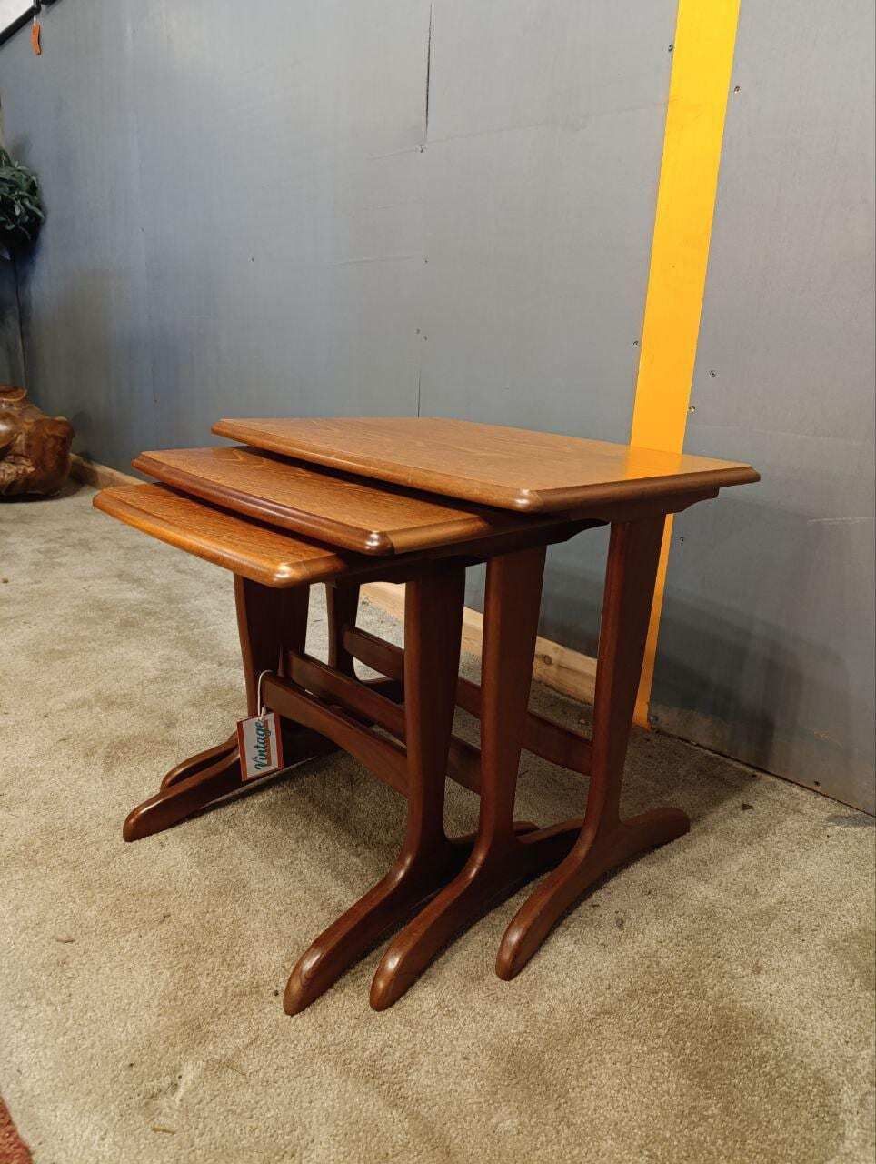 Set Of 3 Whale Tail Nesting Tables By G Plan   Teak, Mid Century Modern Design, 1970s