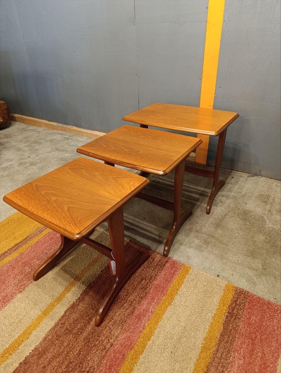 Set Of 3 Whale Tail Nesting Tables By G Plan   Teak, Mid Century Modern Design, 1970s photo furniture