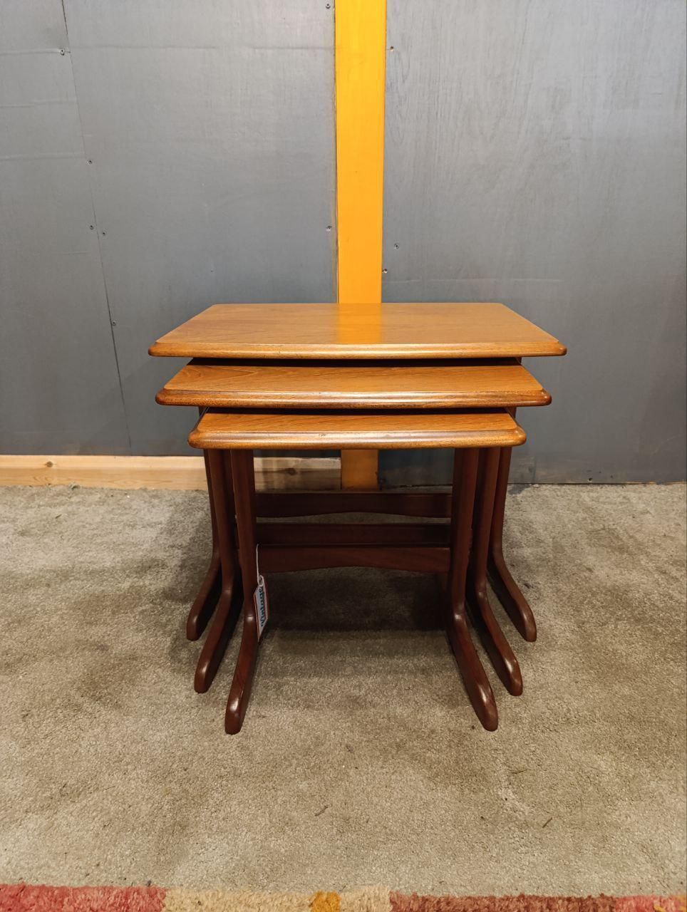 Set Of 3 Whale Tail Nesting Tables By G Plan   Teak, Mid Century Modern Design, 1970s photo 395.0